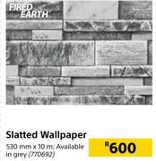 Fired Earth Slatted Wallpaper 530 mm x 10 m