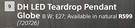 DH LED Teardrop Pendant Globe 8W E27