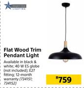 Bright Star Flat Wood Trim Pendant Light