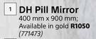 DH Pill Mirror 400mm x 900mm