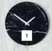 300mm Marble Clock (Black)