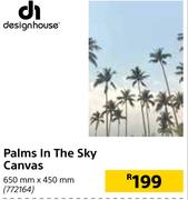Designhouse Palms In The Sky Canvas 650mm x 450mm