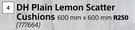 DH Plain Lemon Scatter Cushions 600 mm x 600 mm