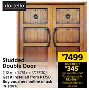 Dortello Studded Double Door 2.12 m x 1.751 m