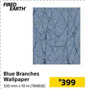 Fired Earth Blue Branches Wallpaper 530mm X 10m