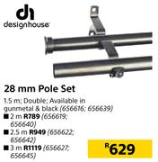 Designhouse 28mm Pole Set-3m