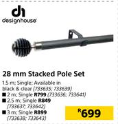 Designhouse 28mm Stacked Pole Set-3m