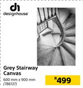 Designhouse Grey Stairway Canvas 600mm X 900mm