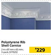 Polystyrene Rib Shell Cornice 577025
