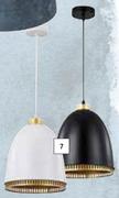 Bright Star Metal Rim Pendant Light (White/Gold & Black/Gold)-Each