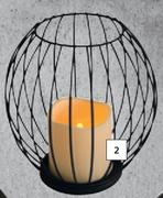 DH LED Metal Cage Candle Lantern (Black, Small)