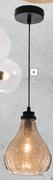 Bright Star 1 Light Crackle Glass Pendant Light Amber