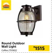 Radiant Round Outdoor Wall Light Coffee