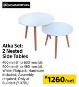 Home & Kitchen Atka Set 2 Nested Side Tables-Per Set
