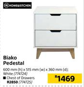 Home & Kitchen Biako Pedestal White 600mm (h) x 515mm (w) x 360mm (d)