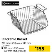 Home & Kitchen Stackable Basket 270mm x 290mm x 220mm