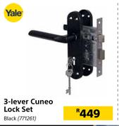 Yale 3 Lever Cuneo Lock Set Black