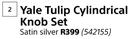 Yale Tulip Cylindrical Knob Set (Satin Silver)