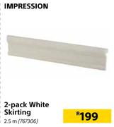 Impression 2 Pack White Skirting 2.5m