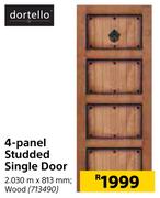 Dortello 4 Panel Studded Single Door