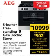 AEG 5-Burner Free-Standing Gas/Electric Stove 733392