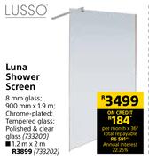 Lusso Luna Shower Screen 900mm x 1.9m