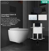 Lusso Concealed Cistern & Flush Plate Black & Chrome