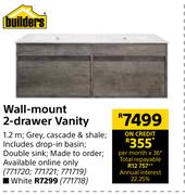 Builders Wall Mount 2 Drawer Vanity