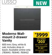 Lusso Moderno Wall Mount 2 Drawer Vanity