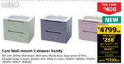 Lusso Cara Wall Mount 2 Drawer Vanity-Each