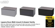 Lusso Lapana Duco Wall Mount 2 Drawer Vanity-Each