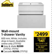 Builders Wall Mount 1 Drawer Vanity (Grey & Shale)