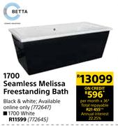 Betta 1700 Seamless Melissa Freestanding Bath