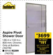 Builders Aspire Pivot Shower Door White