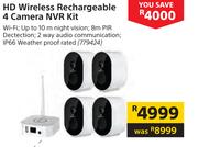 Securityvue HD Wireless Rechageable 4 Camera NVR Kit