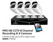 Securityvue Pro HD CCTV 8 Channel Recording & 4 Cameras