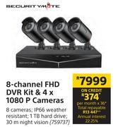 Securitymate 8 Channel FHD DVR Kit & 4 x 1080P Cameras