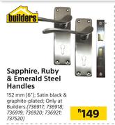 Builders Sapphire,Ruby & Emerald Steel Handles 