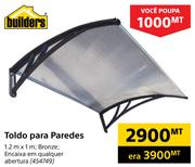 Builders Toldo Para Paredes- 1.2 m x 1 m