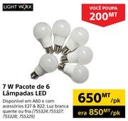 Lightworx 7 W Pacote de 6 Lampadas LED
