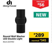 Design House Round Wall Washer LED Double Light Black 620784