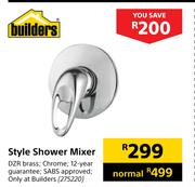 Builders Style Shower Mixer 275220 DZR Brass, 