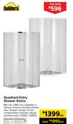 Builders Quadrant Entry Shower Doors-885mm x 885mm Each