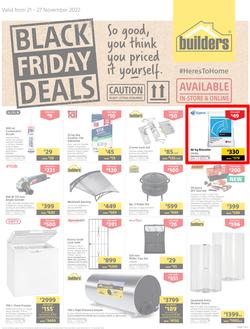 Builders : Black Friday Deals | Valid In Superstores Only (21 November - 27 November 2022), page 1