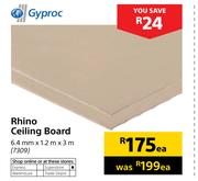 Gyproc Rhino Ceiling Board-6.4mm x 1.2m x 3m Each