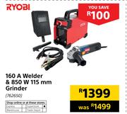 Ryobi 160A Welder & 850W 115mm Grinder