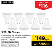 Lightworx 3W LED Globes-Per Pack