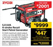 Ryobi 5.0kVa 4-Stroke Recoil Start Petrol Generator