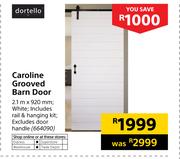 Dortello Caroline Grooved Barn Door-2.1m x 920mm