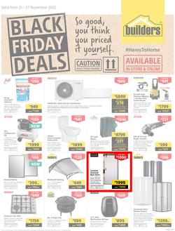 Builders : Black Friday Deals | Valid In Warehouse, Express & Trade Depot Stores Only (21 November - 27 November 2022), page 1